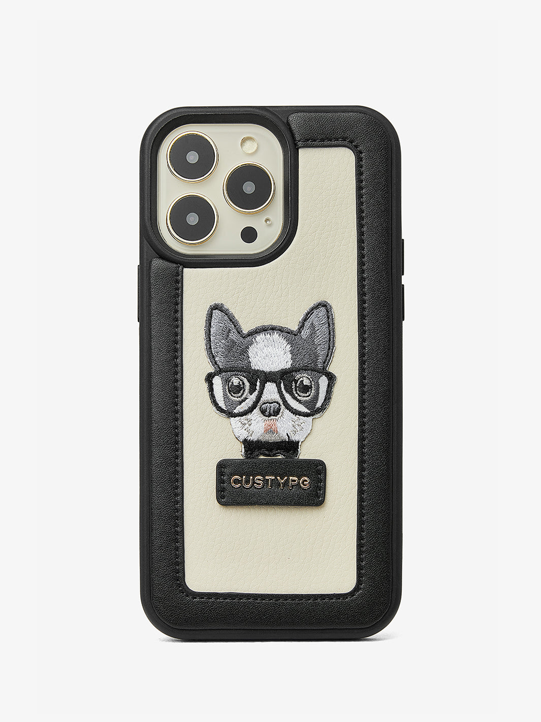 cute puppy phone case in black