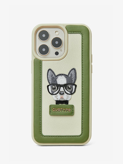 cute puppy phone case in green