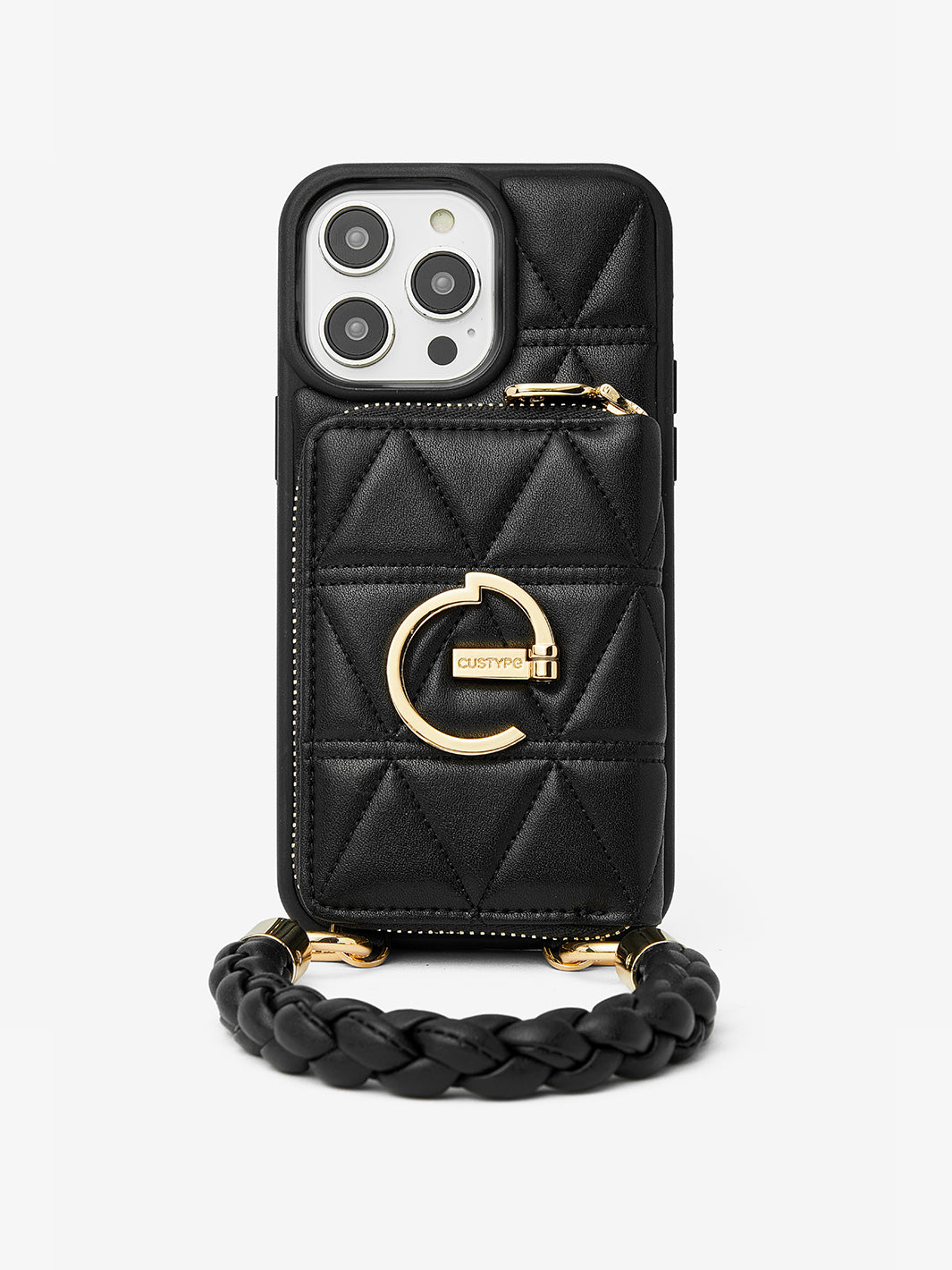 Custype wallet phone case with wrist strap with kickstand