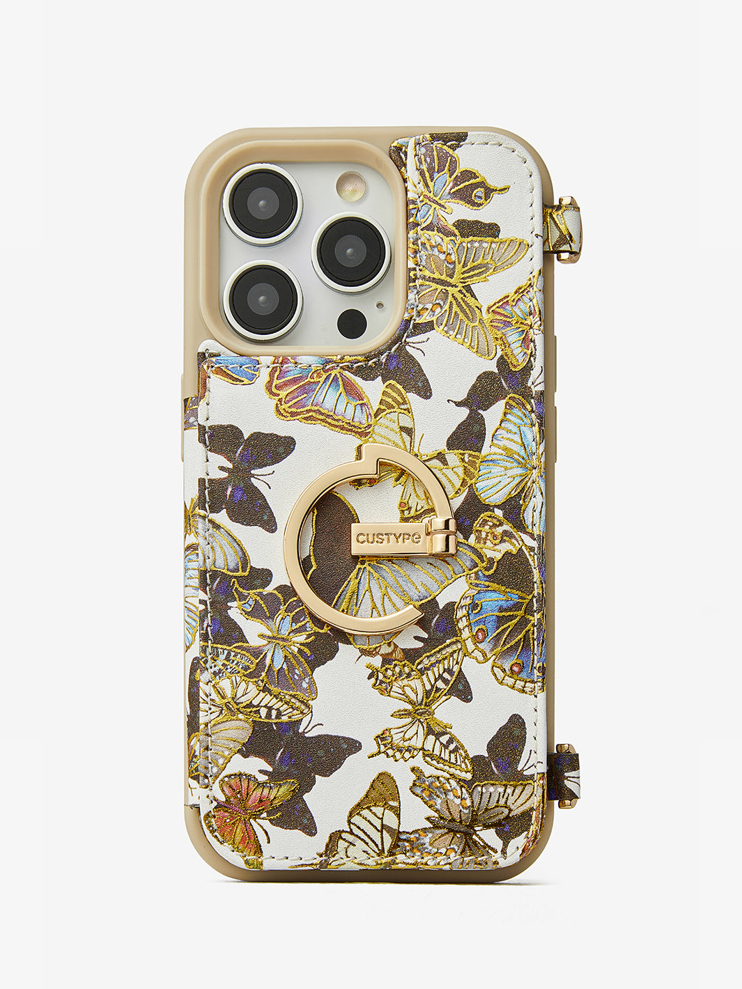 Custype wallet phone case with ring holder butterfly phone cover 