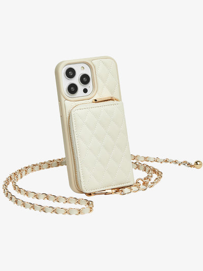 LuxeCharm- Argyle Phone Case with Chain Strap with Wrist band