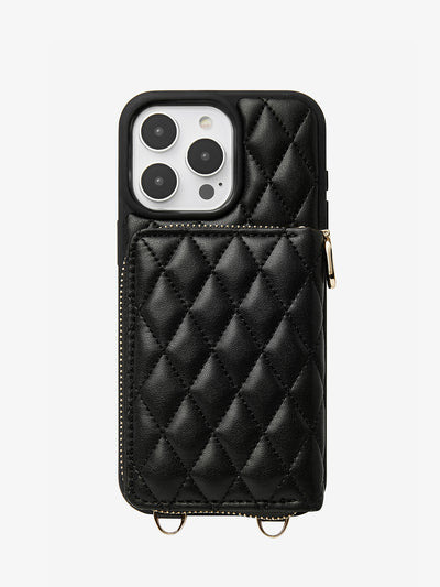 Custype wallet iPhone case with crossbody strap in black phone cover