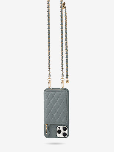 LuxeCharm- Argyle Phone Case with Chain Strap