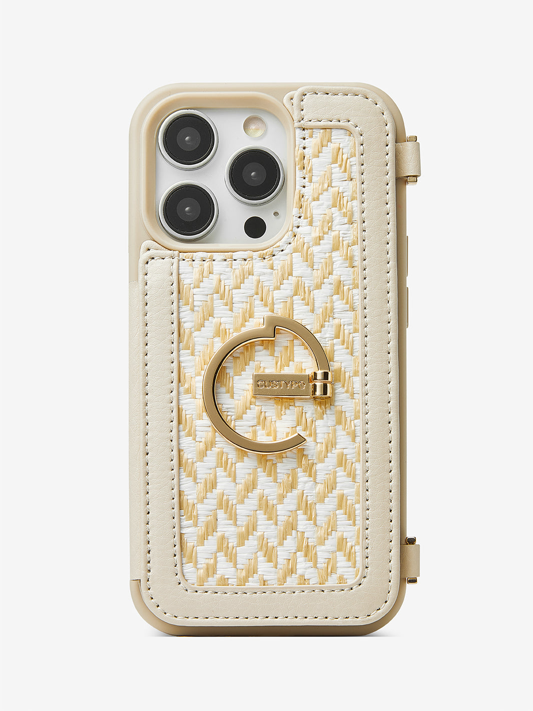 Custype Flip Woven Splice Phone Case with ring holder  phone cover