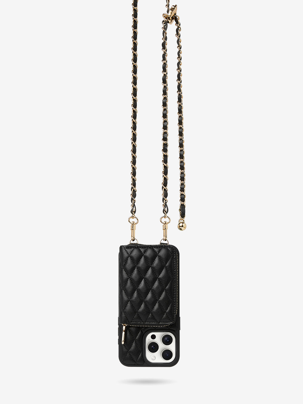 LuxeCharm- Argyle Phone Case with Adjustable Crossbody Chain Strap for iPhone 16/15/14/13/12/11