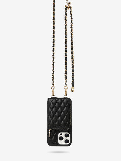 LuxeCharm- Argyle Phone Case with Chain Strap