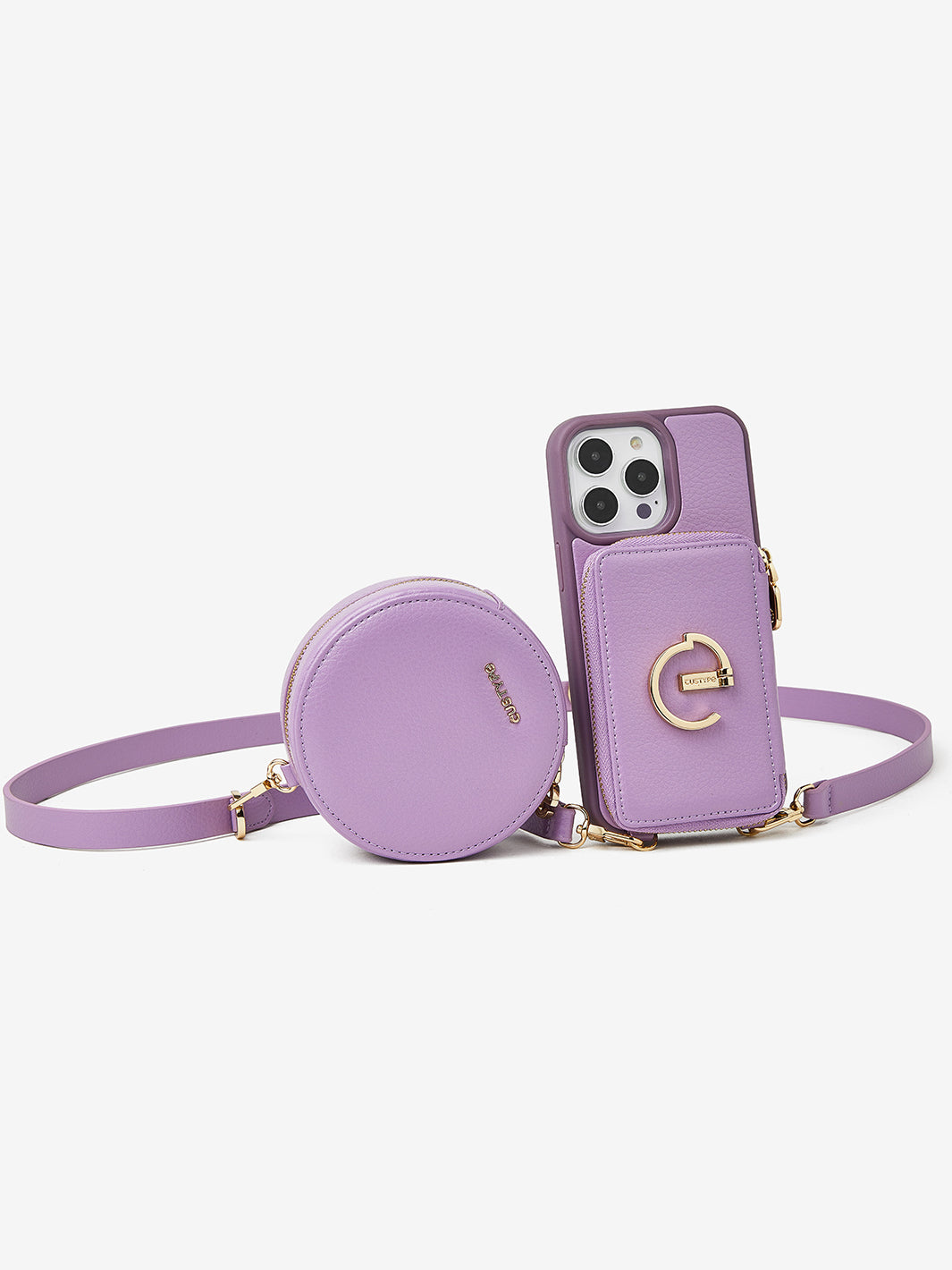 It's Me- Lychee Phone Case Round Pouch Set in Purple