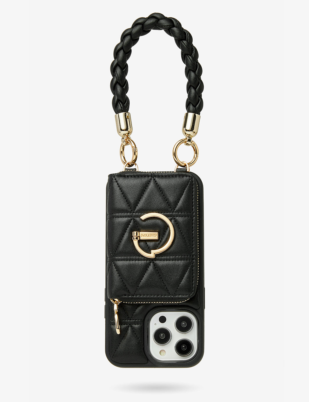 Custype wallet phone case with wrist strap with kickstand