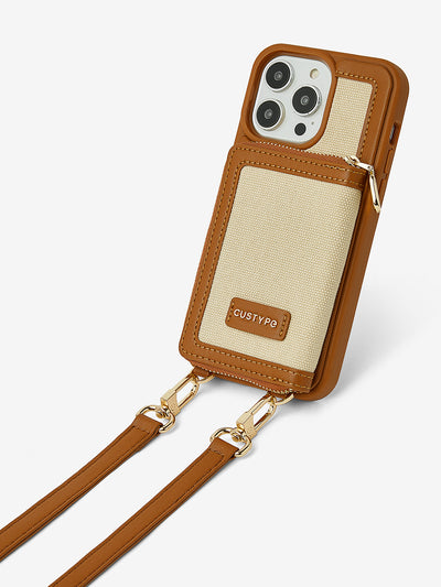 Custype eternal wallet phone case with crossbody strap and wristband in brown 14