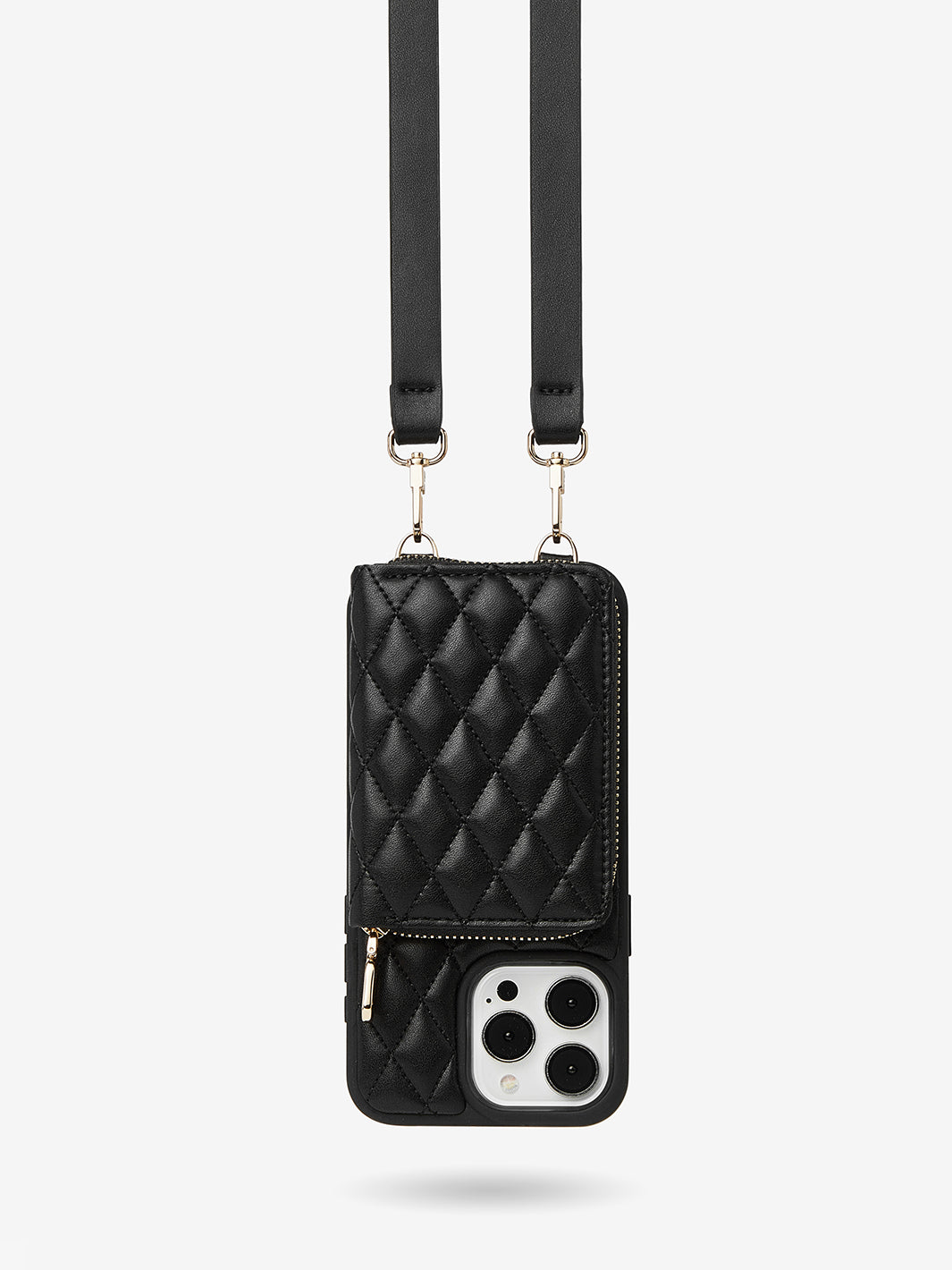 Custype wallet iPhone case with crossbody strap in black phone cover