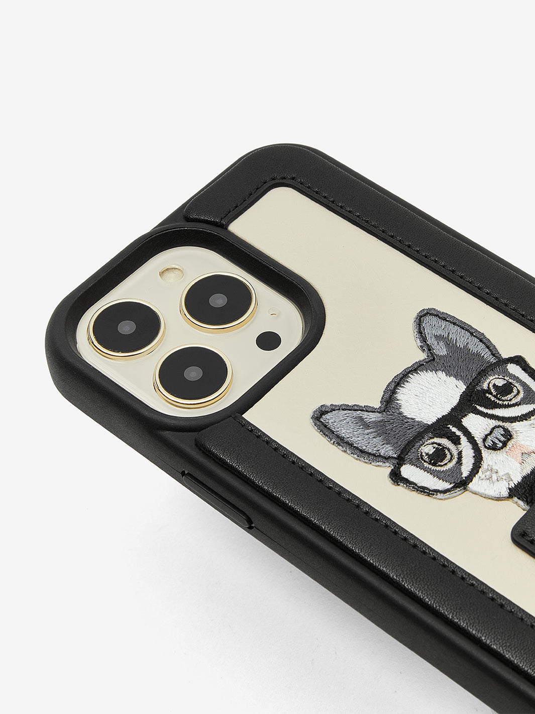 cute puppy phone case in black 13pro max