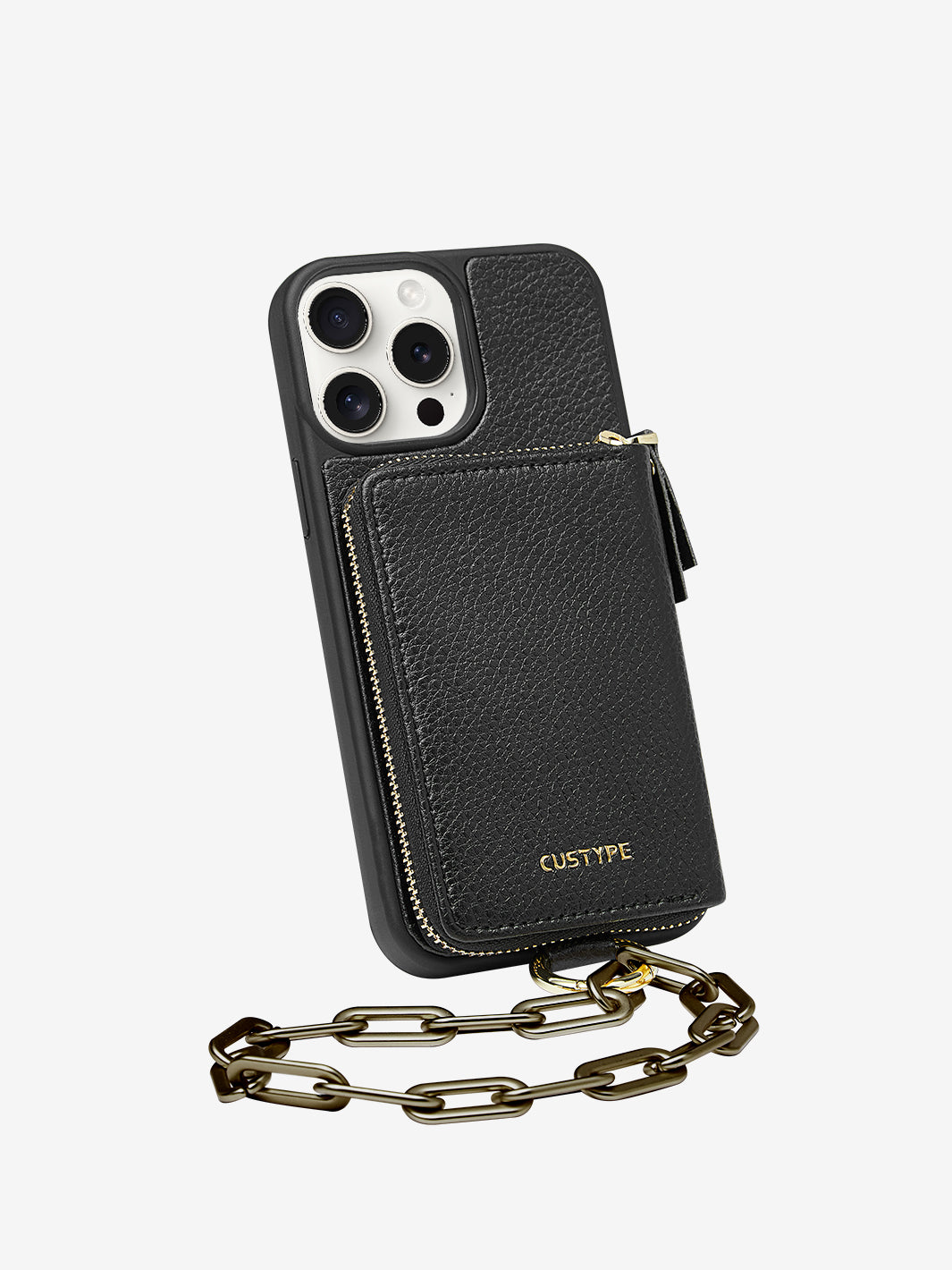 Custype Wallet iPhone Case with Wristband in Black