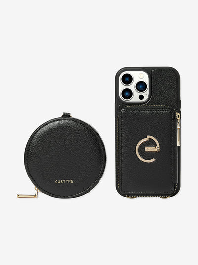 Custype Round bag E Shape iPhone crossbody case in black