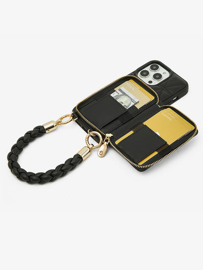 Custype wallet phone case with wrist strap noble iPhone 14 pro max cover
