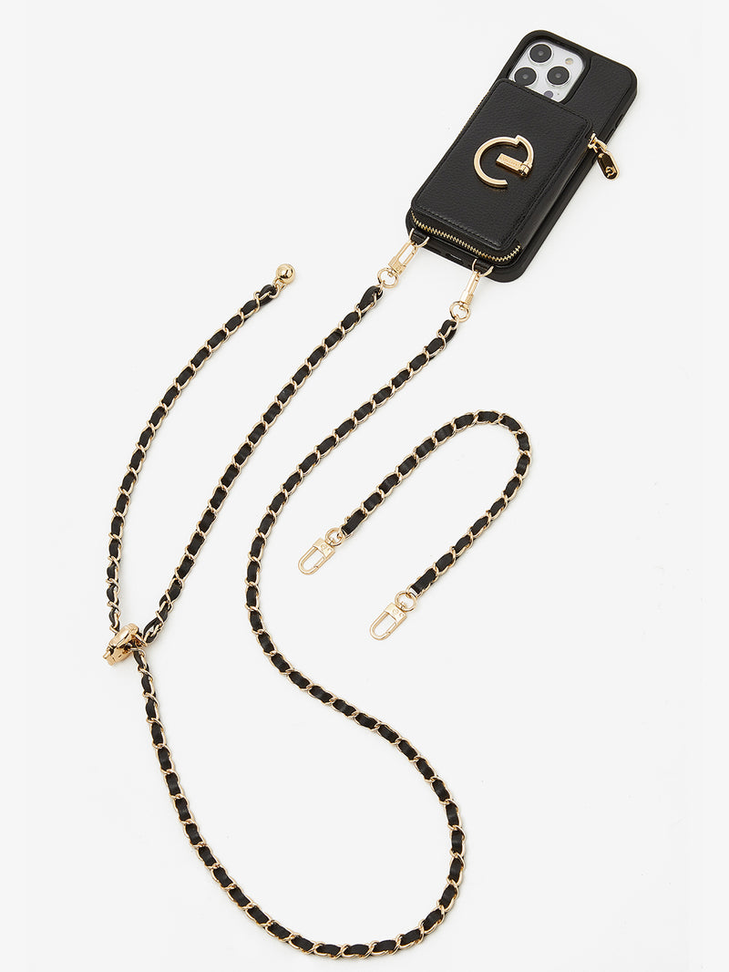 Custype LuxeCharm- Lychee Phone Case with Adjustable Chain Strap