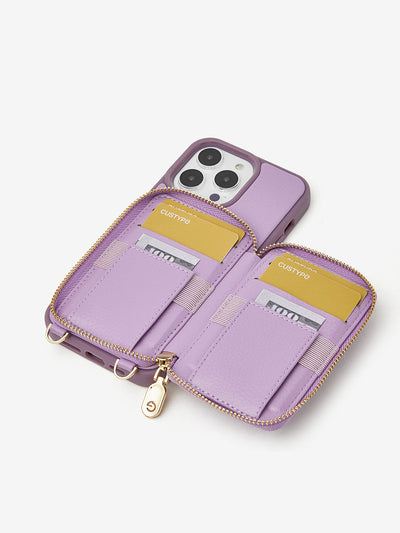 Elegant Kit- E Stand Phone Case Round Pouch Set in Purple