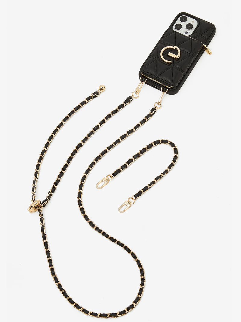 Custype LuxeCharm- Triangle Argyle Phone Case with Adjustable Chain Strap