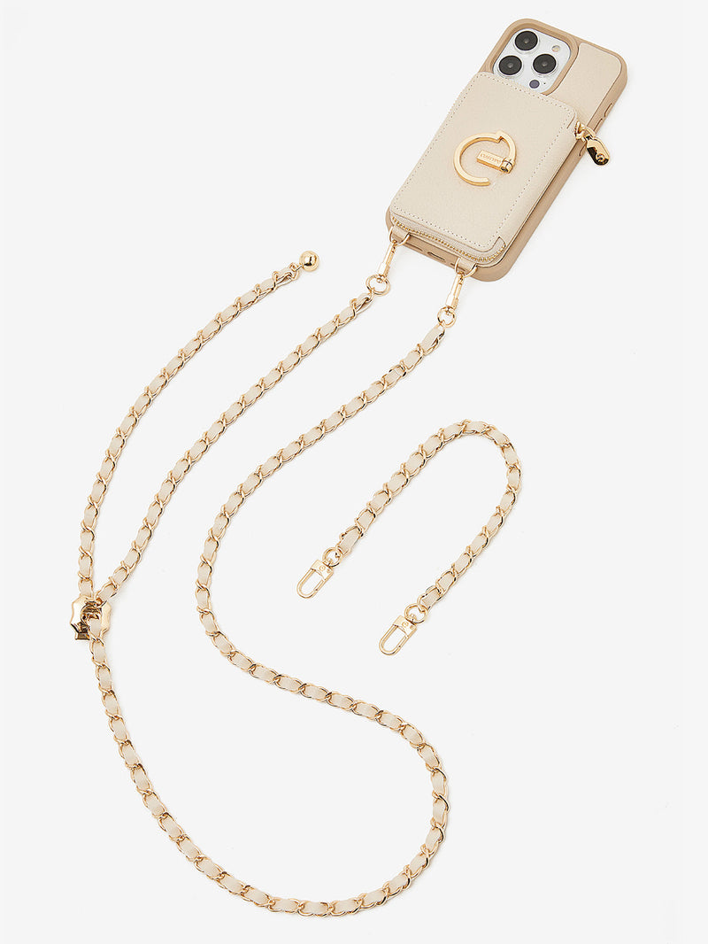 Custype LuxeCharm- Lychee Phone Case with Chain Strap