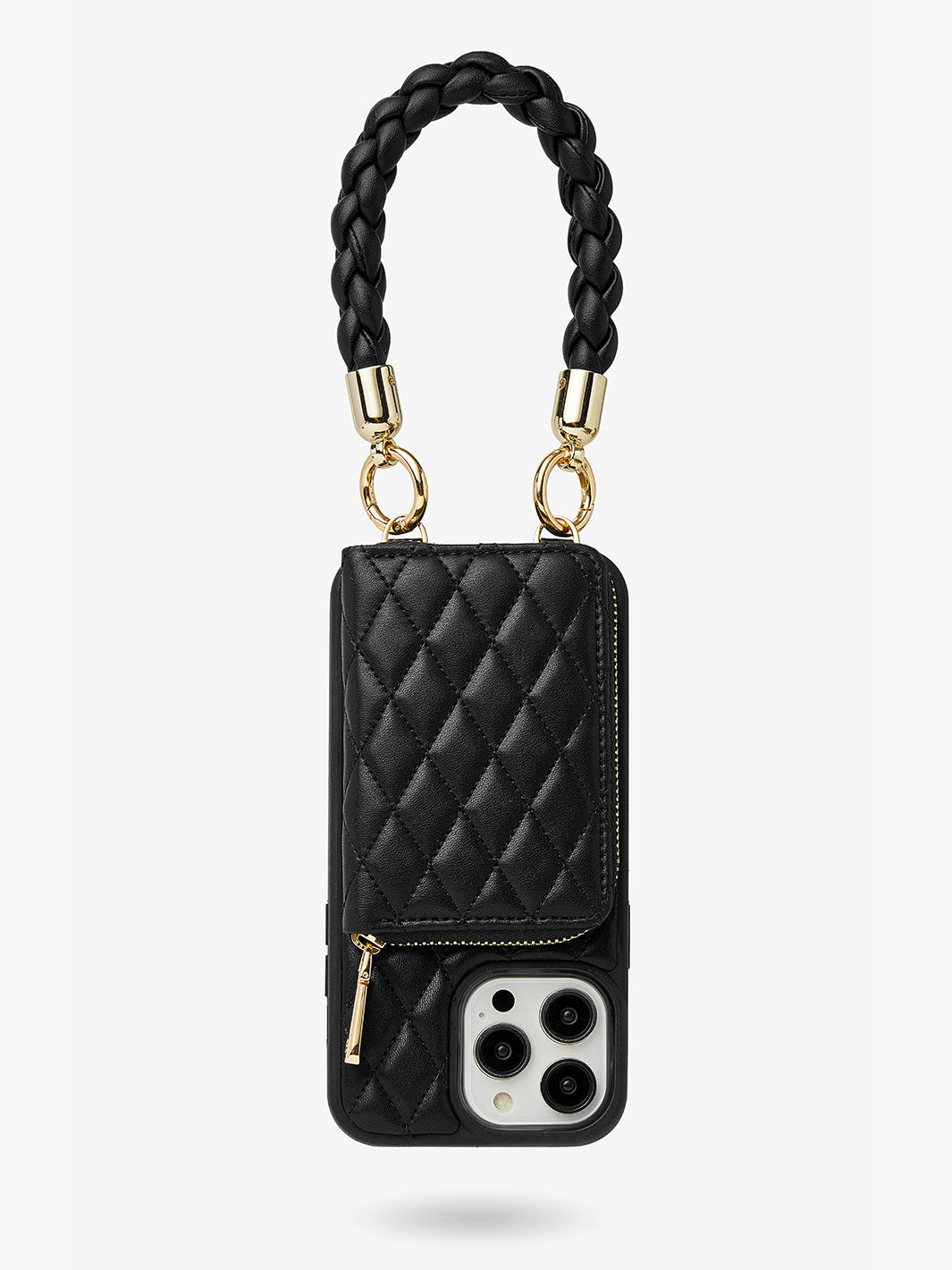 Custype wallet phone case with wrist strap in black