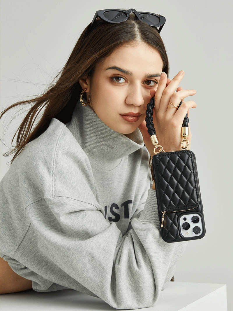 Custype BraidTrend- Rope Style Strap Phone Case in Black