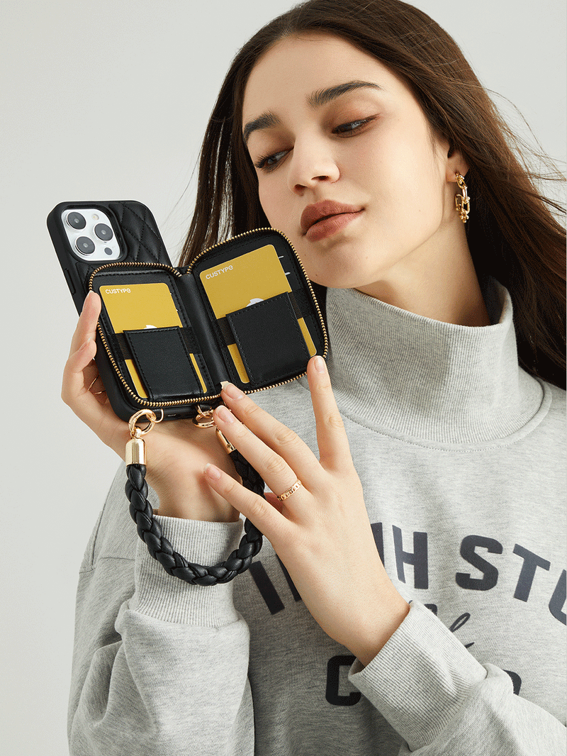 Custype BraidTrend- Rope Style Strap Phone Case in Black