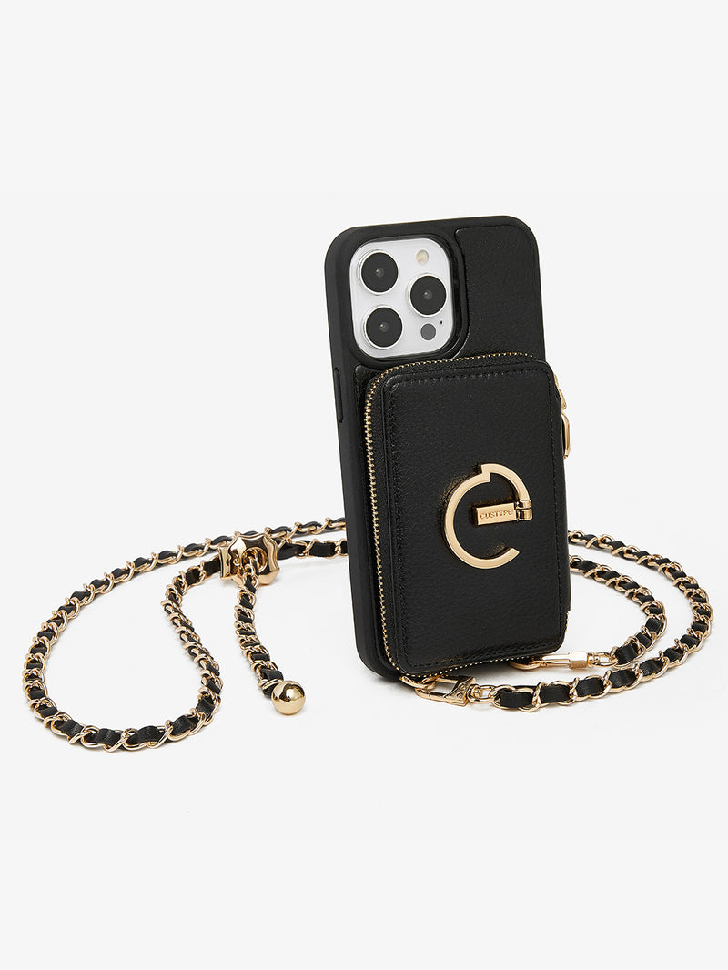 Custype LuxeCharm- Lychee Phone Case with Adjustable Chain Strap