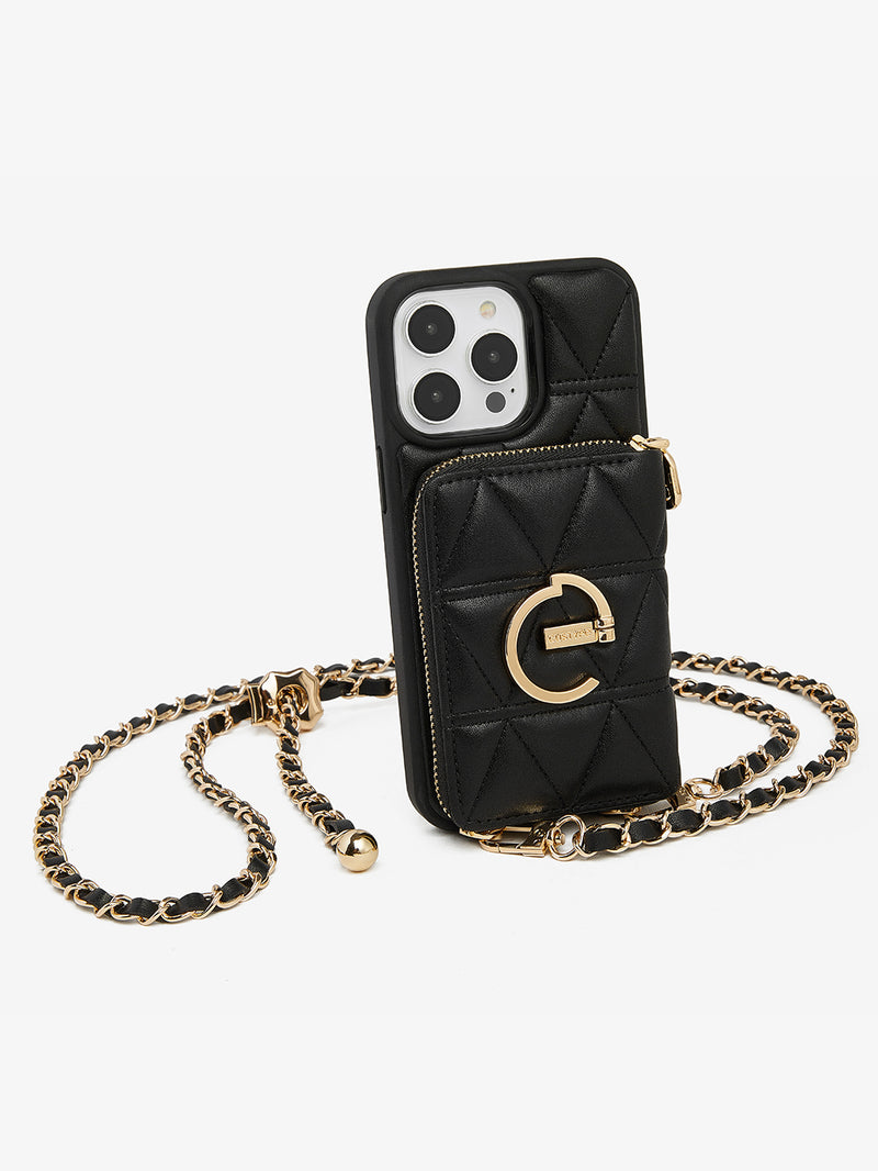 Custype LuxeCharm- Triangle Argyle Phone Case with Adjustable Chain Strap