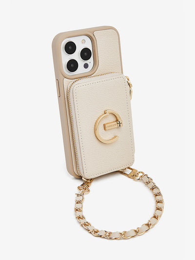 Custype LuxeCharm- Lychee Phone Case beige