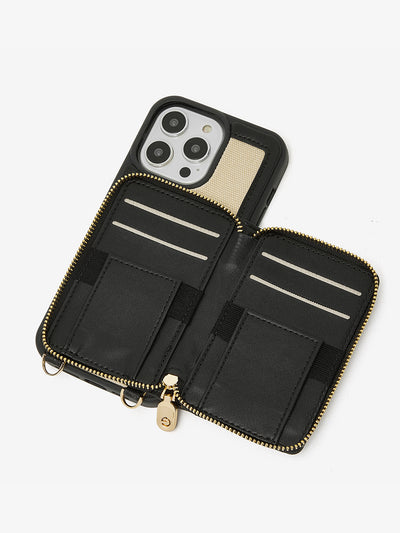 Custype eternal wallet phone case with crossbody strap and wristband in black 13