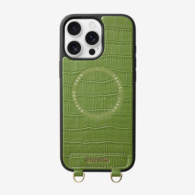 Crocodile Design Set- Wireless Charging Phone Case-Mobile Phone Cases-PHONE CASE & WIRELESS CHARGING-Green-iPhone 16 Pro Max-Custype