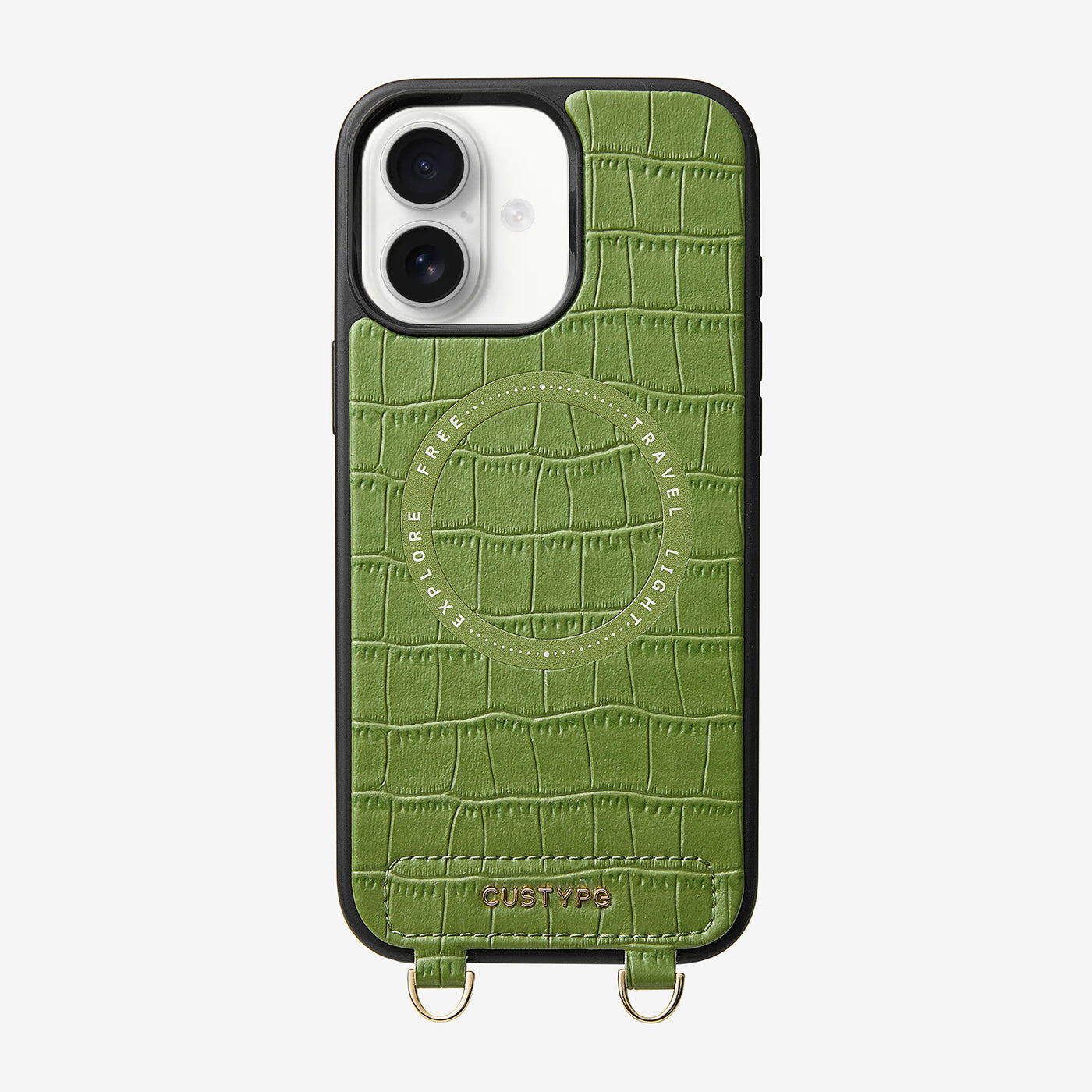 Crocodile Design Set- Wireless Charging Phone Case-Mobile Phone Cases-PHONE CASE & WIRELESS CHARGING-Green-iPhone 16 Plus-Custype