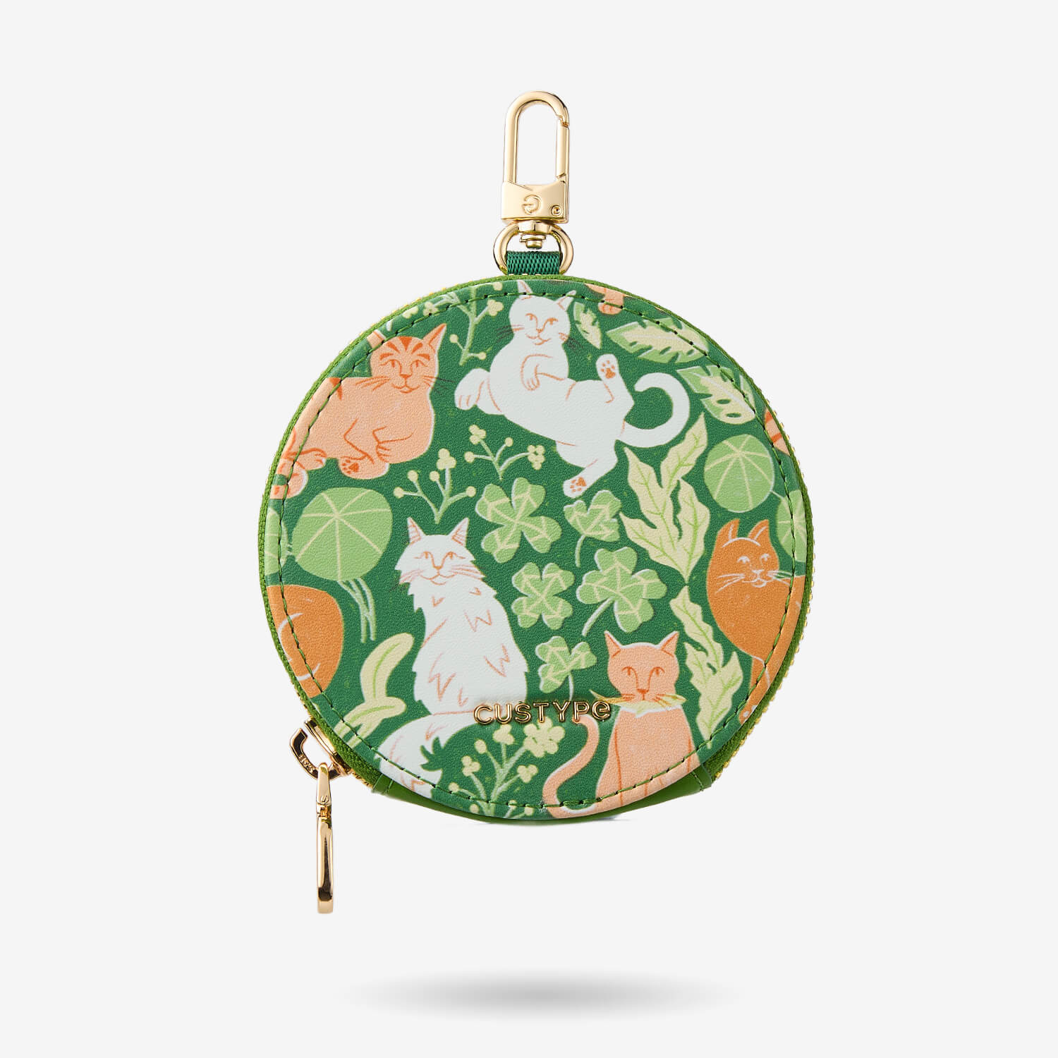 round leather coin pouch