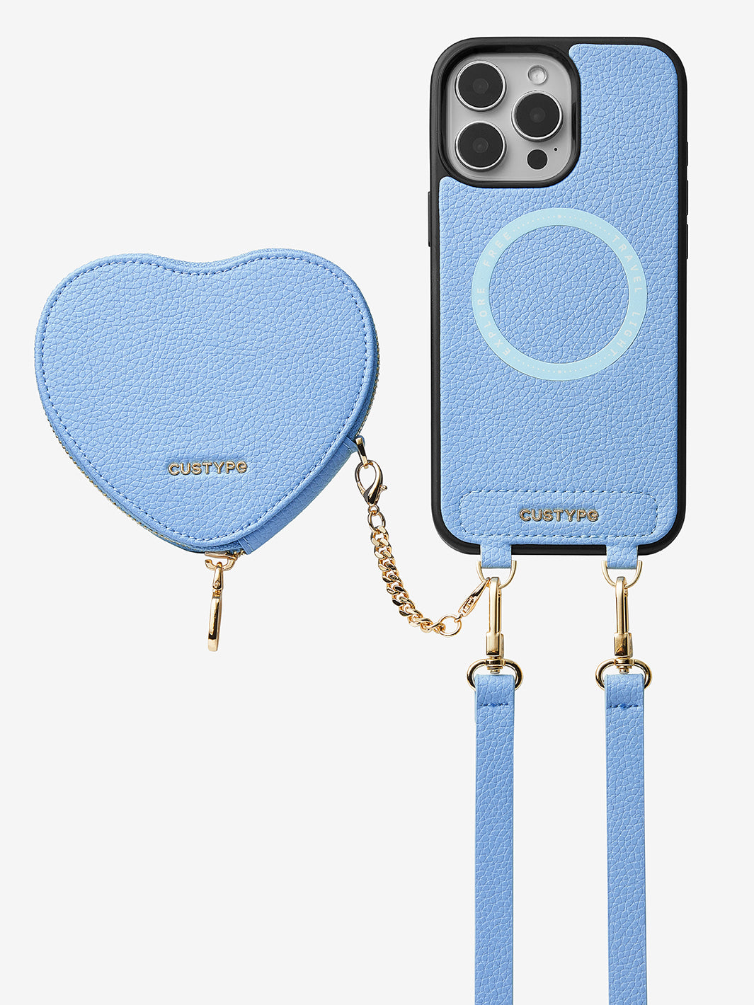 Heart Design Kit- Detachable Wireless Charging Crossbody Wallet Phone Case Pouch Set-Mobile Phone Cases-DETACHABLE WALLET & WIRELESS CHARGING-Custype