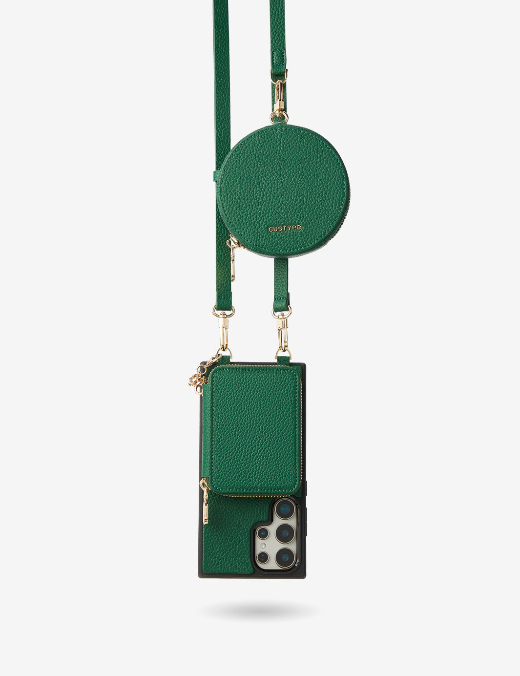 Unique Design Set- Samsung Galaxy Detachable Wireless Charging Crossbody Wallet Phone Case Round Pouch Set-Mobile Phone Cases-DETACHABLE WALLET & ROUND POUCH-Beige-Samsung S25 Ultra-Custype