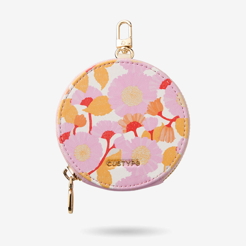 designer round leather coin pouch
