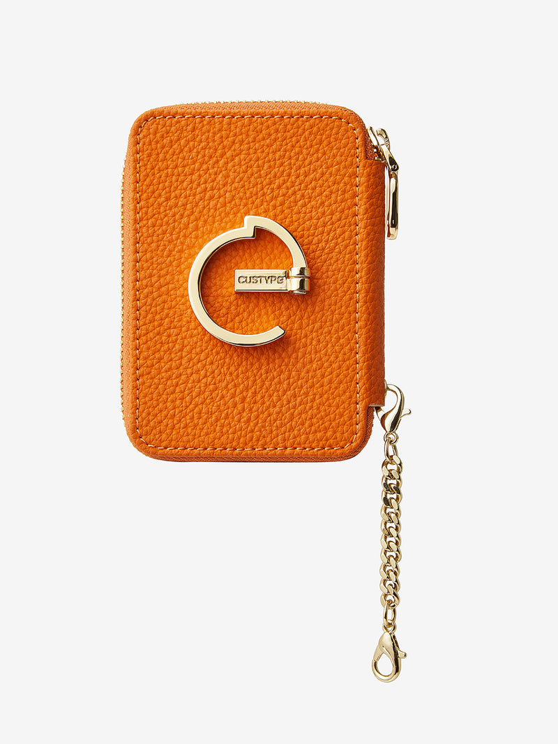 Orange phone case with card holder