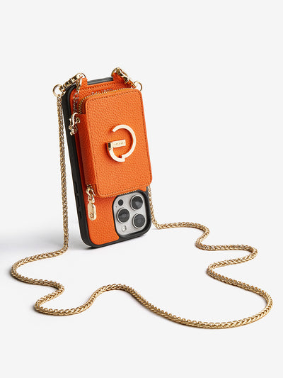 Slim Metal Chain- Magnetic Crossbody Phone Case with Card Holder