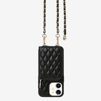 LuxeCharm- Argyle Phone Case with Chain Strap with adjustble Wrist band