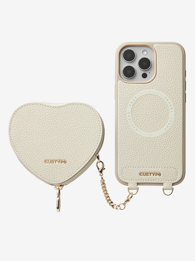 Heart Design Kit- Wireless Charging Phone Case With Detachable Pouch