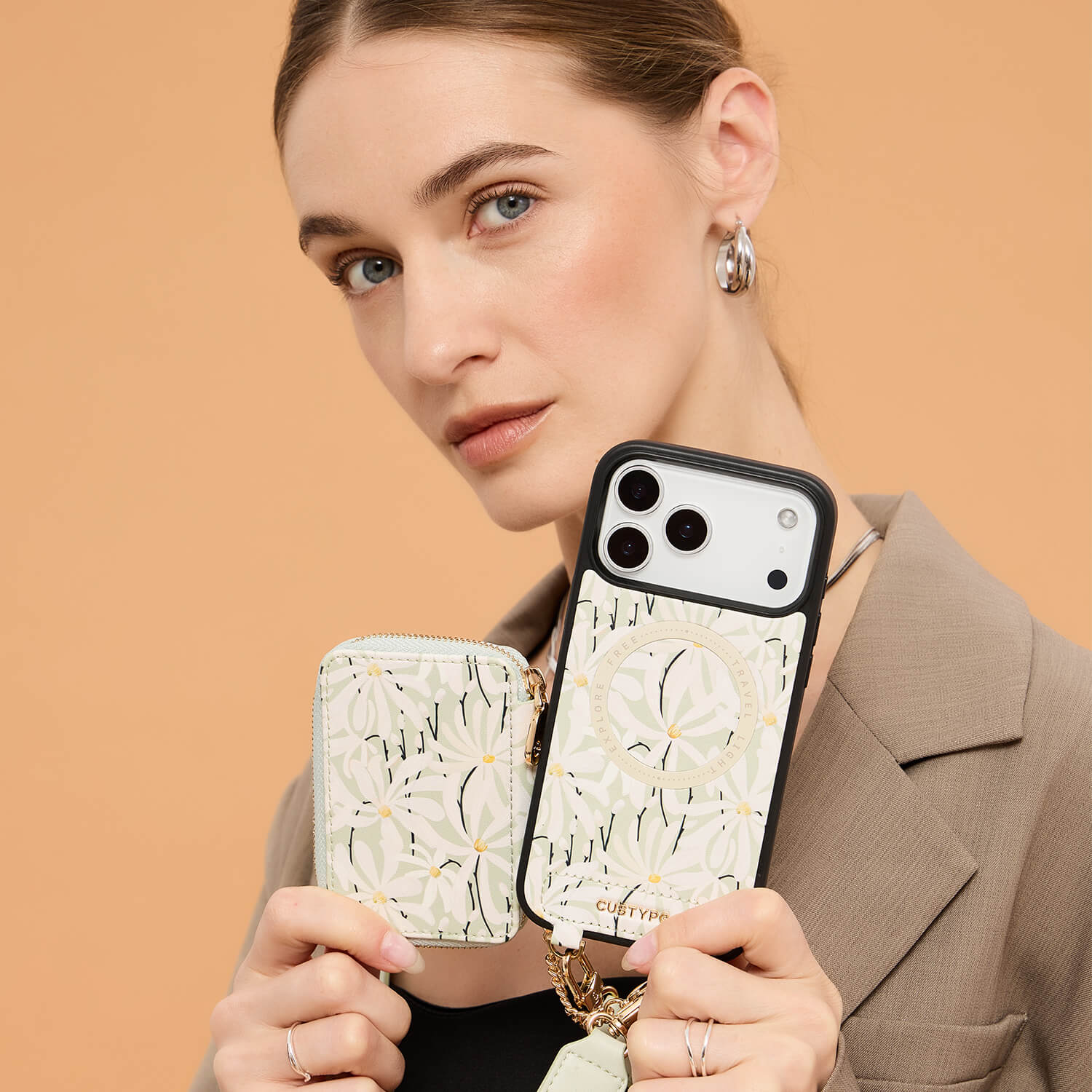 Katie O'Shea- Flower Theme Crossbody Wallet Case Set – Custype