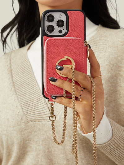 Slim Metal Chain- Magnetic Crossbody Phone Case with Card Holder