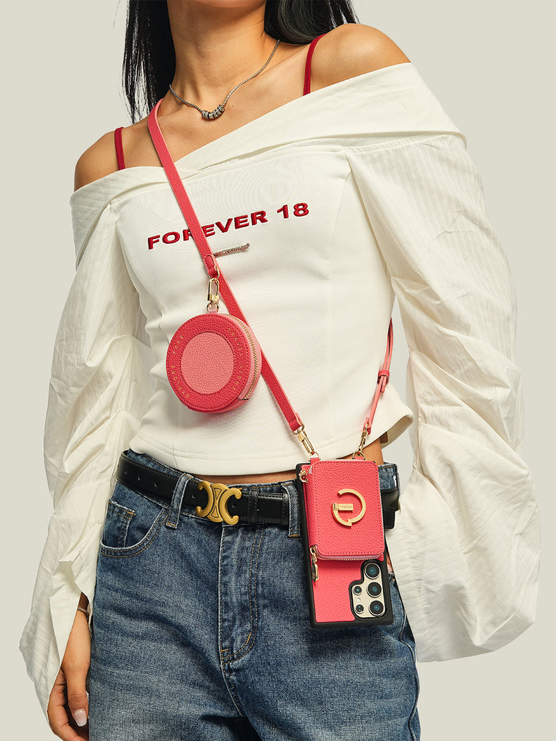 Original Design Set- Samsung Galaxy Wireless Charging Phone Case Round Pouch Set-Mobile Phone Cases-Custype