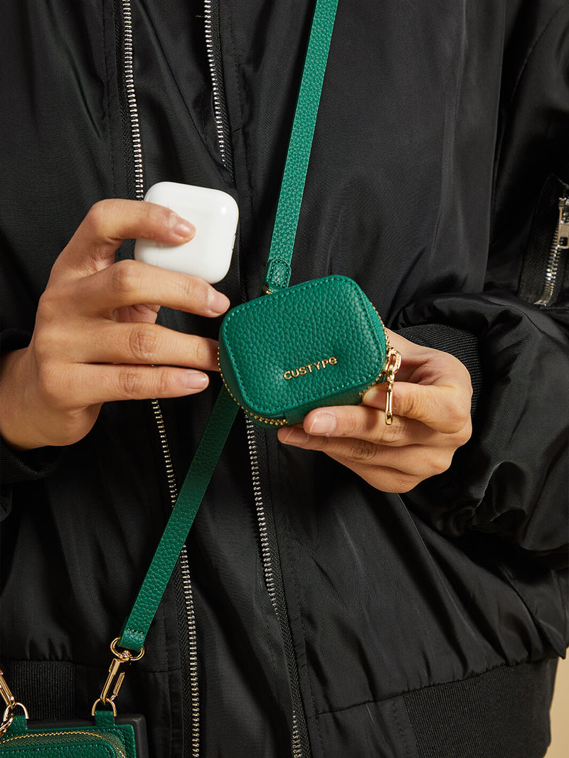 Original Design Set- Samsung Galaxy Wireless Charging Phone Case With AirPods Holder Set-Mobile Phone Cases-DETACHABLE WALLET & ROUND POUCH-Blue-Samsung S25 Ultra-Custype