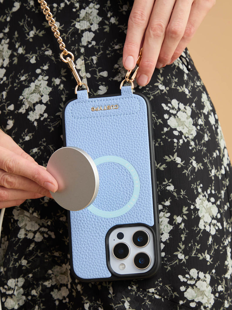 Sleek Design Kit- Magnetic Phone Case with Pearl Chain-Mobile Phone Cases-DETACHABLE WALLET & ROUND POUCH-Custype