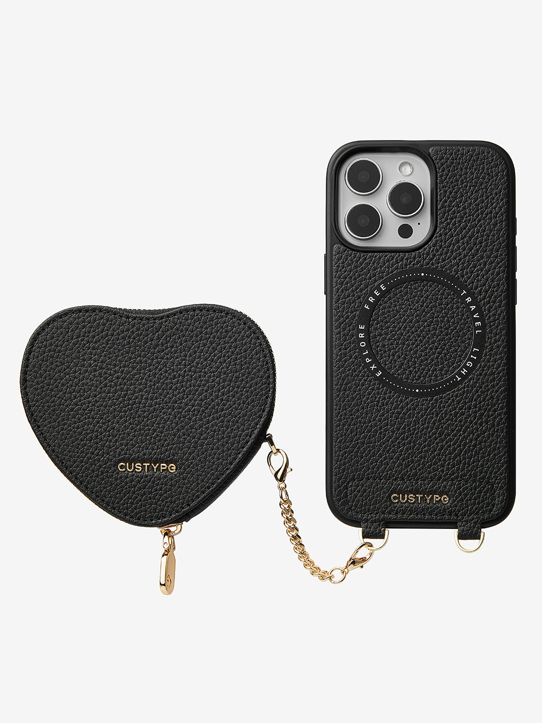 Heart Design Kit- Wireless Charging Phone Case With Detachable Pouch