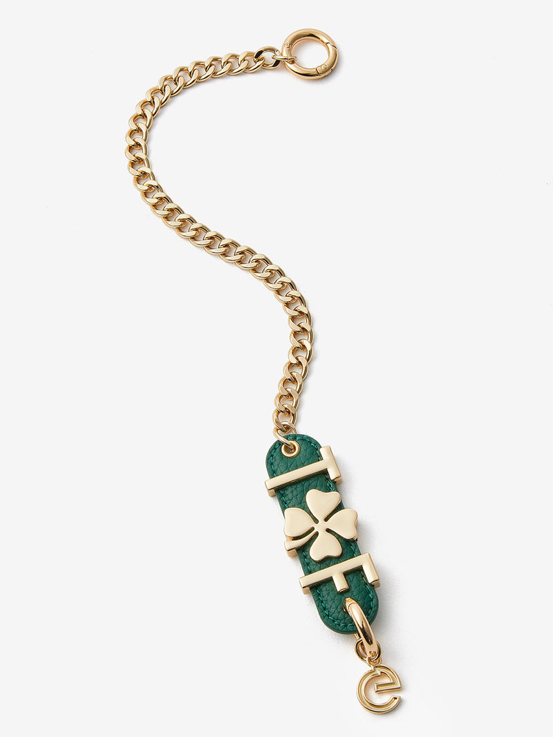 Green phone case with wristlet
