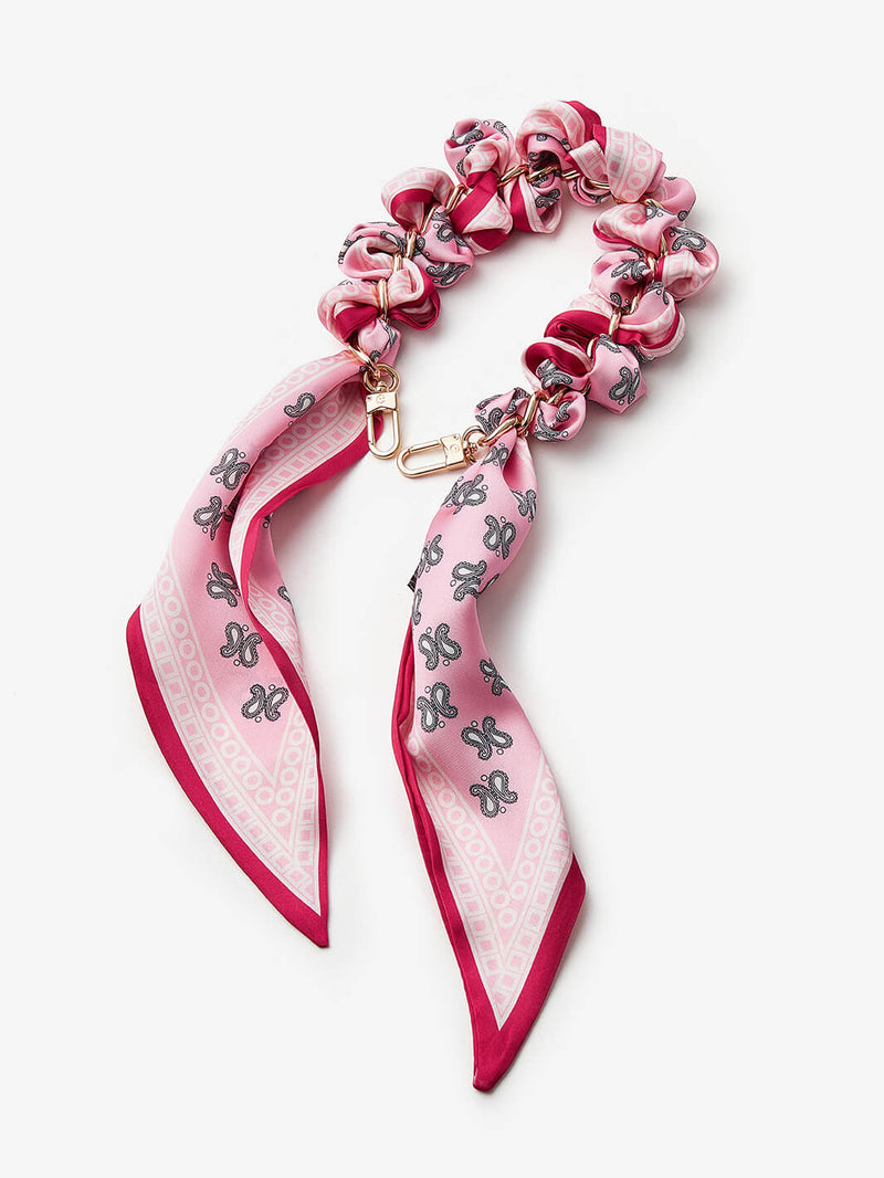 Silk Scarf Phone Case Wrist Strap-Mobile Phone Accessories-PHONE CASE ACCESSORIES-Beige-Flowers-Custype