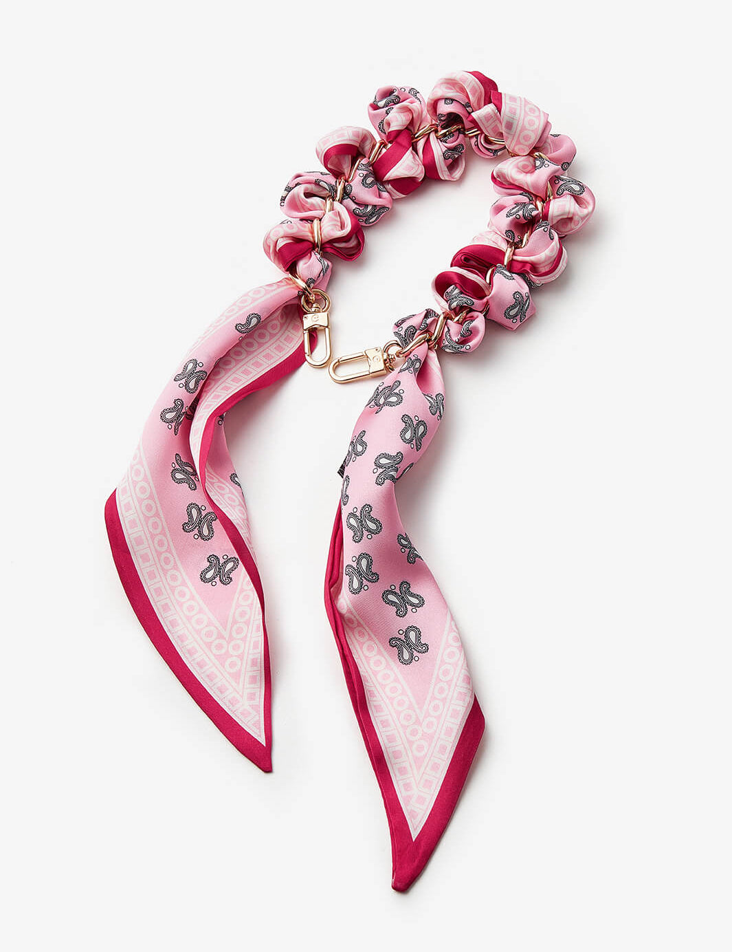 Silk Scarf Phone Case Wrist Strap-Mobile Phone Accessories-PHONE CASE ACCESSORIES-Beige-Flowers-Custype