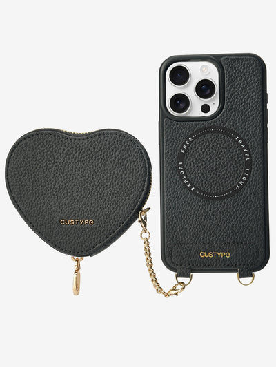 Original Design Set- Wireless Charging Phone Case With Detachable Heart Pouch-Mobile Phone Cases-Custype