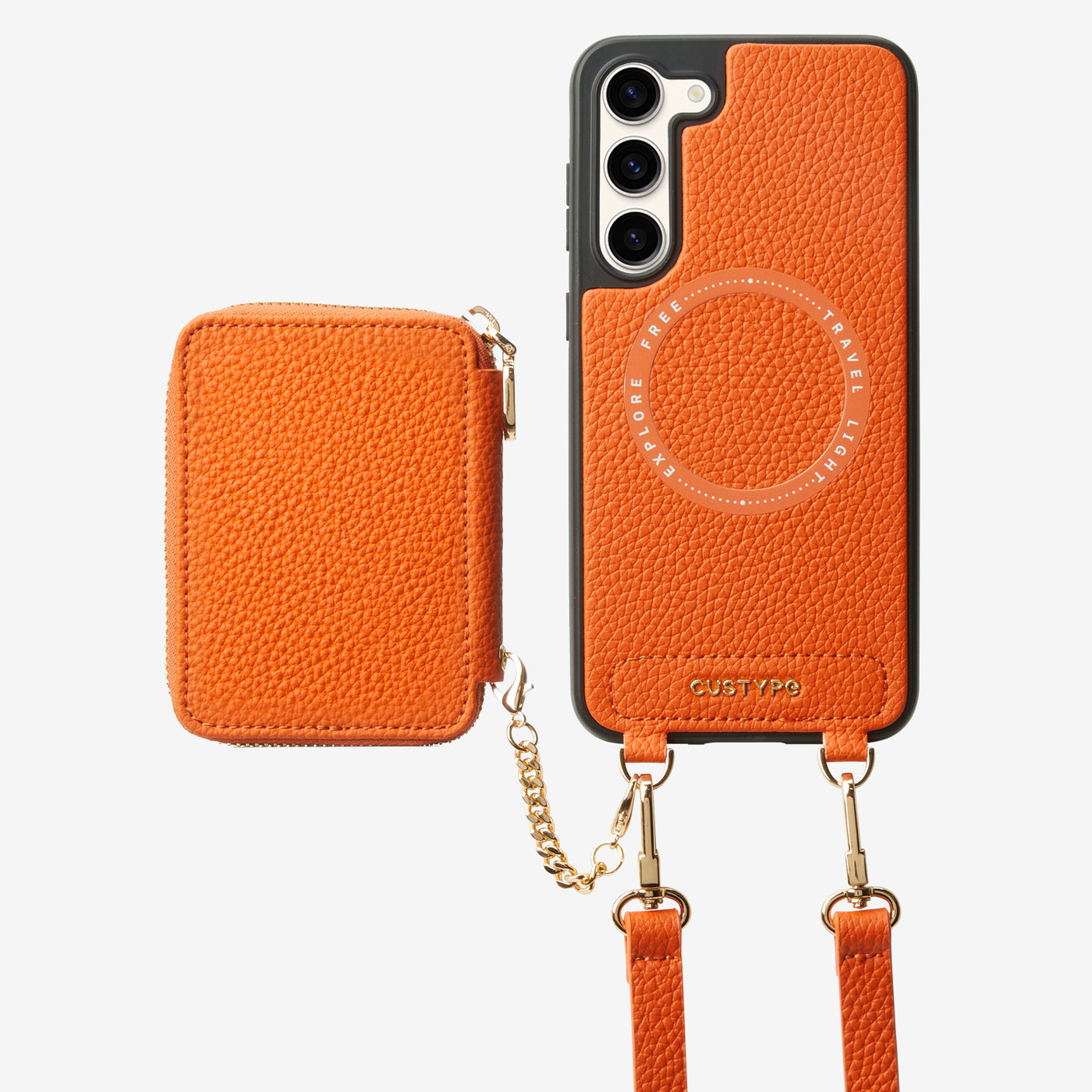 Unique Design Set- Samsung Galaxy Detachable Wireless Charging Crossbody Wallet Phone Case Set